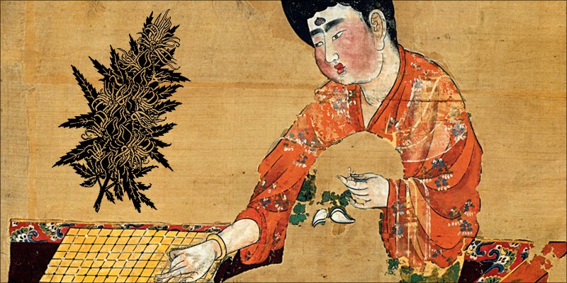 ancient cannabis chinese artwork
